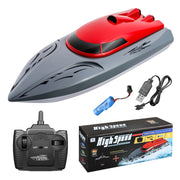 Bateau de Compétition Radiocommandé 2.4G Haute Vitesse pour Enfants - Grand Modèle - Chargeur Électrique - Pour Navigation sur l'Eau - Cadeau Jouet pour Garçon et Fille