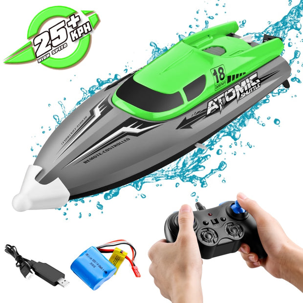 Bateau de Compétition Radiocommandé 2.4G Haute Vitesse pour Enfants - Grand Modèle - Chargeur Électrique - Pour Navigation sur l'Eau - Cadeau Jouet pour Garçon et Fille