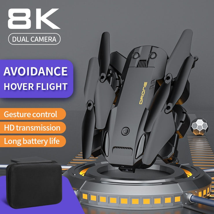 Drone Professionnel GPS 5G 8K HD avec Double Caméra - Wifi FPV - Évitement d'Obstacles - Quadricoptère Pliable