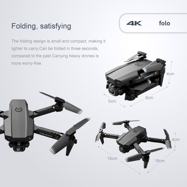 Drone JINHENG XT6 Mini 4K 1080P avec Caméra HD, WiFi FPV, Maintien d'Altitude par Pression d'Air, Quadricoptère Pliable, Jouet RC pour Enfants et Garçons - Cadeau Idéal