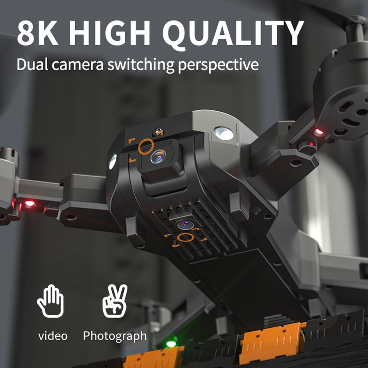 Drone Professionnel GPS 5G 8K HD avec Double Caméra - Wifi FPV - Évitement d'Obstacles - Quadricoptère Pliable